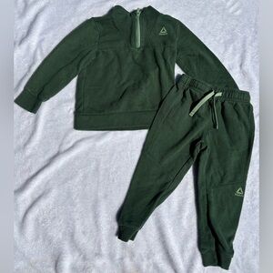 Reebok Kids Forest Green Fleece Jogger Set - Dark Green